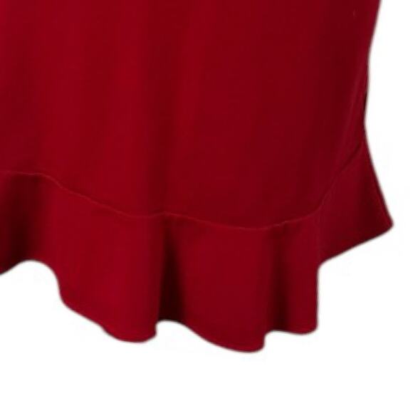 Lands’ End Shift Dress Ruffle Hem Ponte Knit Cherry Red Women’s Plus Size 14 - Picture 10 of 11